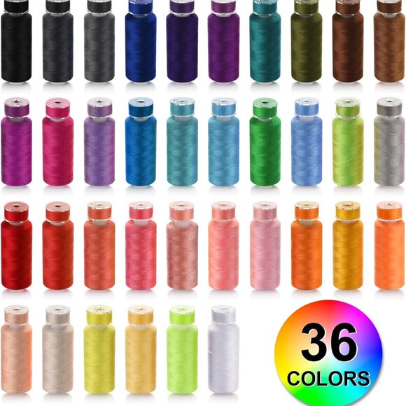 72pcs Sewing Thread kit, 36 Colors Sewing Machine Threads, Prewound Bobbins Sewi - Picture 5 of 7